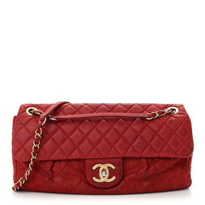 Chanel Iridescent Calfskin Large Chic Quilt Flap Red 1 of 15