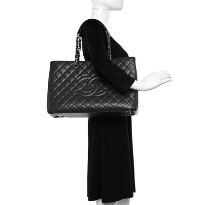 Chanel Caviar Quilted XL Grand Shopping Tote GST Black 2 of 10