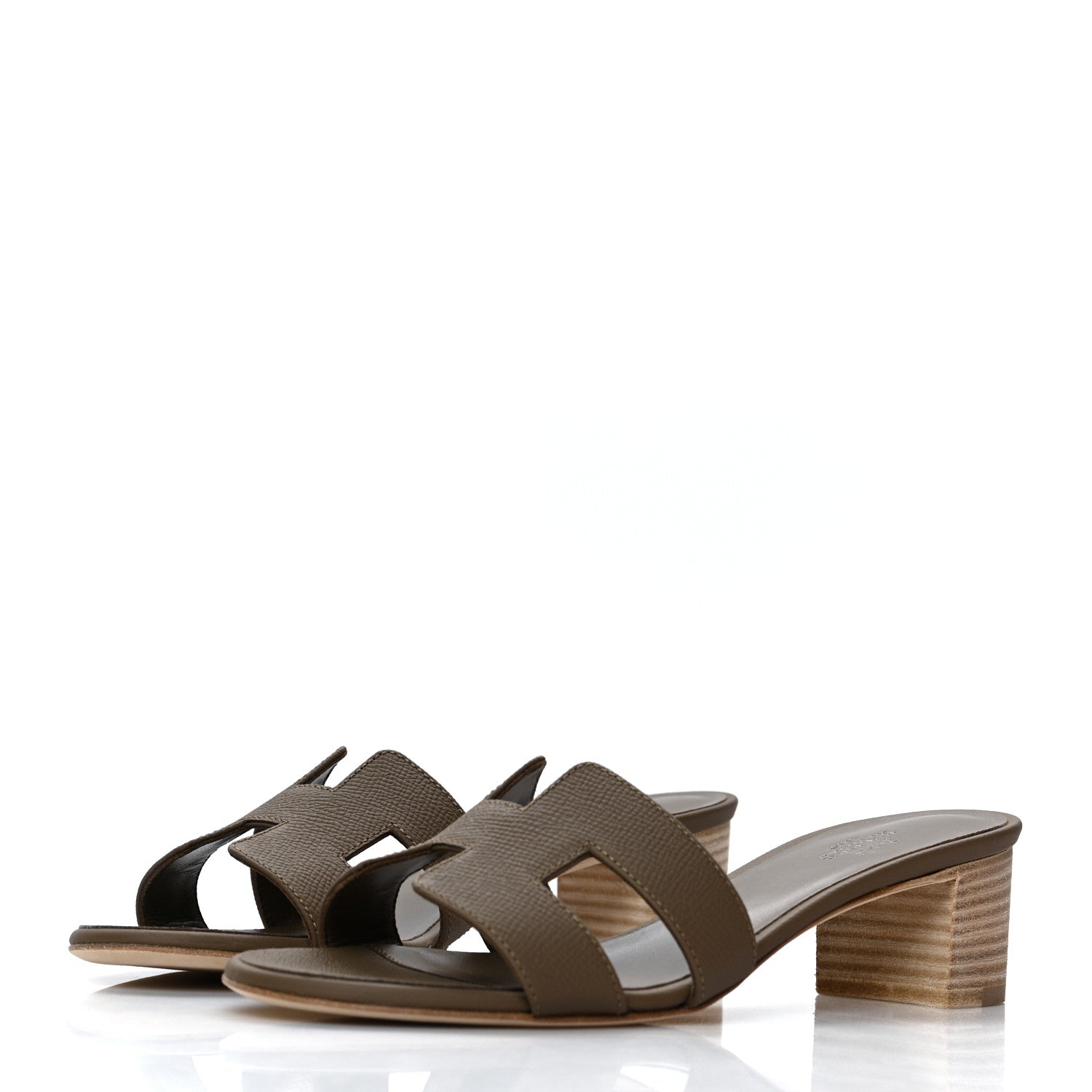 Hermes Epsom Oasis Sandals 37 Etoupe 3 of 9