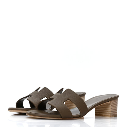 Hermes Epsom Oasis Sandals 37 Etoupe 3 of 9