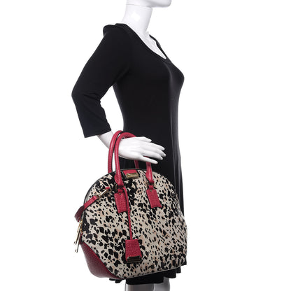 Burberry Heritage Grain Calf Hair Print Medium Orchard Bowling Bag Stone 2 of 12