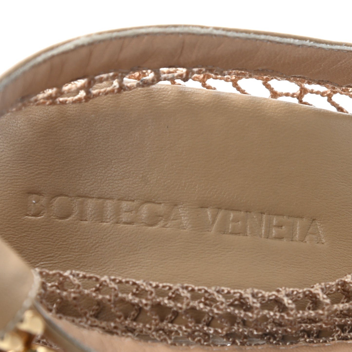 Mesh Nappa Chunky Chain Sandals 37.5 Beige Pony