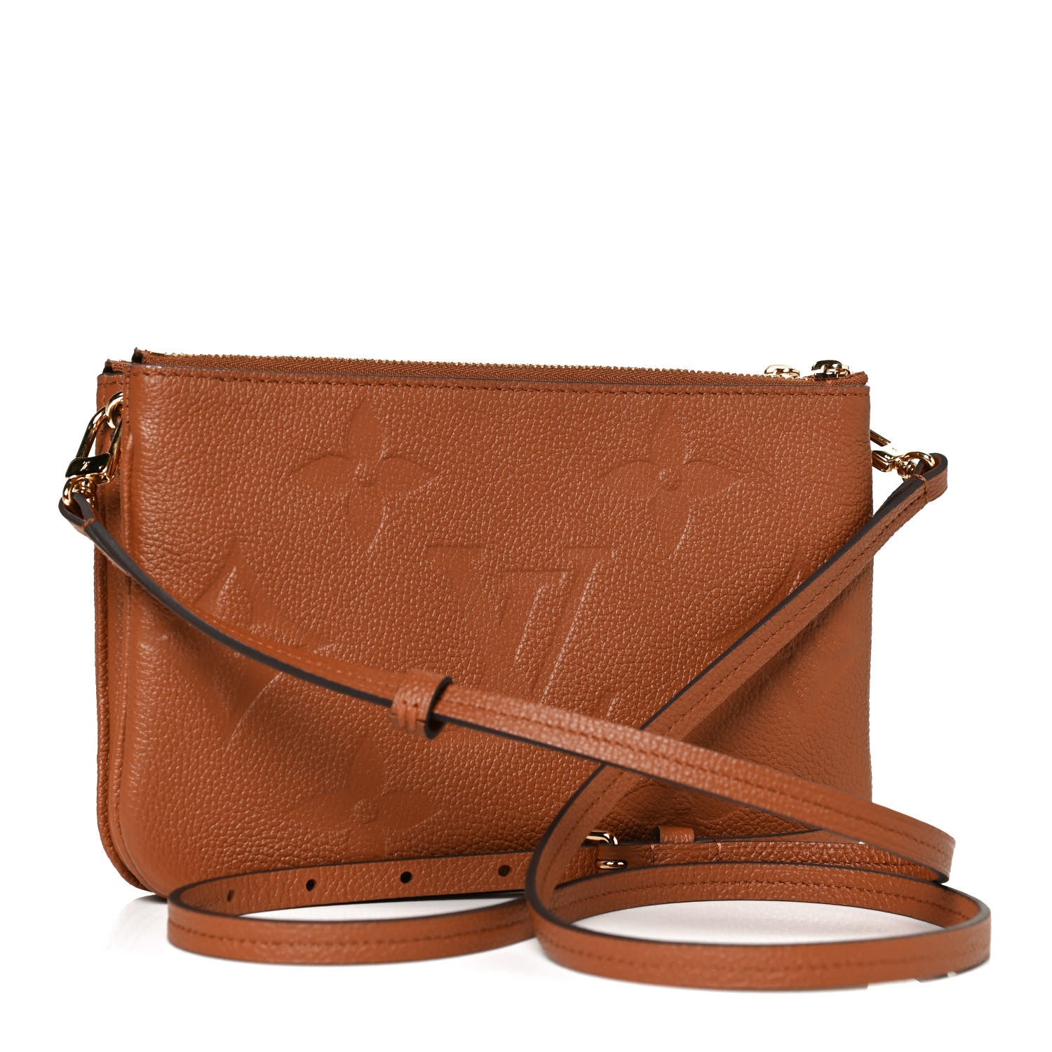 Louis Vuitton Empreinte Monogram Giant Double Zip Pochette Caramel 3 of 10