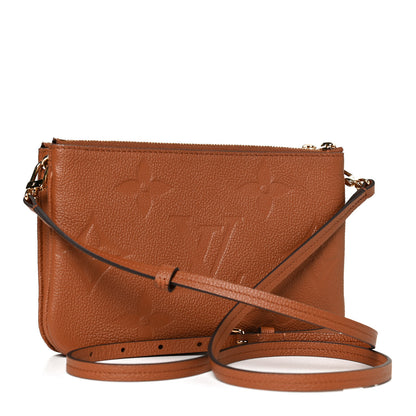 Louis Vuitton Empreinte Monogram Giant Double Zip Pochette Caramel 3 of 10