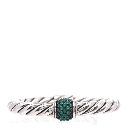David Yurman Sterling Silver Green Onyx Cable Berries Center Station Bracelet 1 of 6