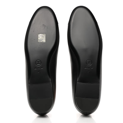 Chanel Lambskin Patent Cap Toe Camellia Ballerina Flats 41 Black 5 of 9
