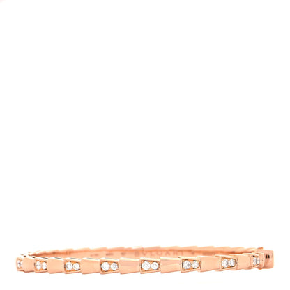 Bulgari 18K Rose Gold Diamond Serpenti Viper Bangle Bracelet M 1 of 5