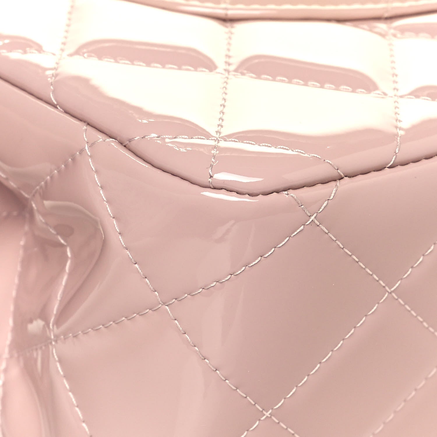 Chanel Patent Quilted Jumbo Double Flap Light Pink 10 of 11