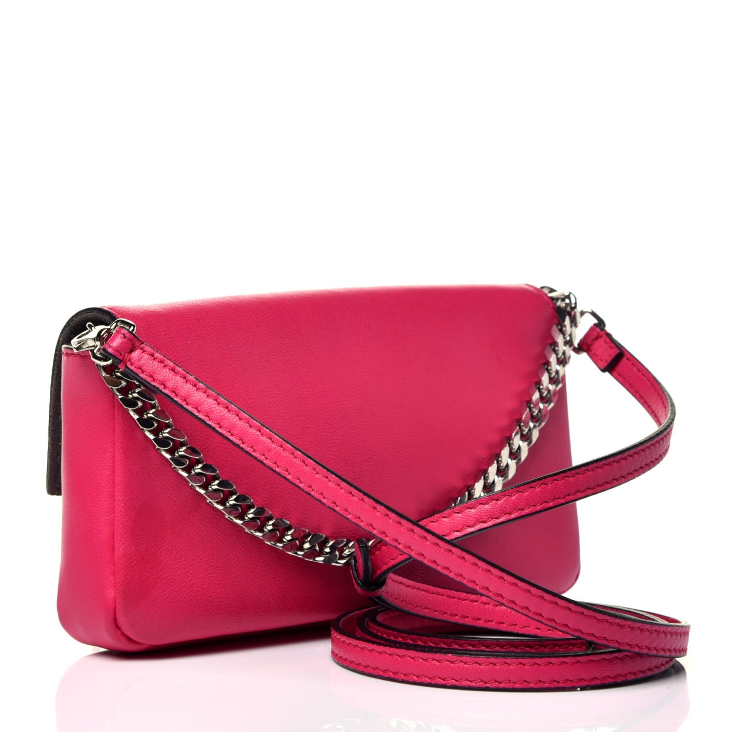 Fendi Shiny Nappa Micro Baguette Fuchsia 3 of 9