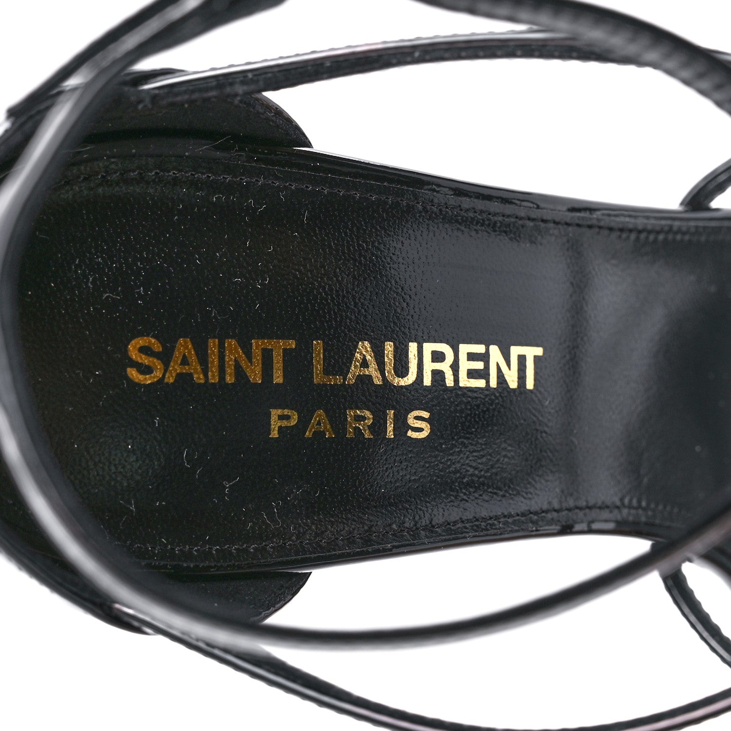 Saint Laurent Calfskin Cassandra 100 Ankle Strap Sandals 37.5 Black 7 of 8