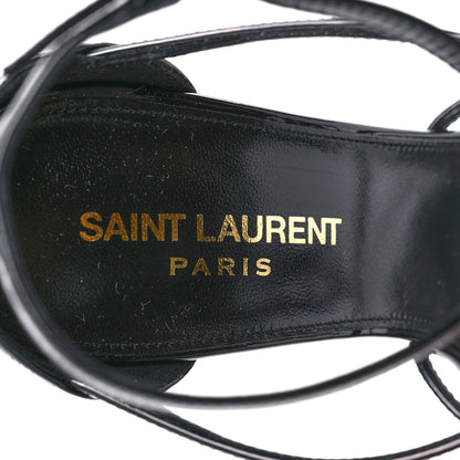 Saint Laurent Calfskin Cassandra 100 Ankle Strap Sandals 37.5 Black 7 of 8
