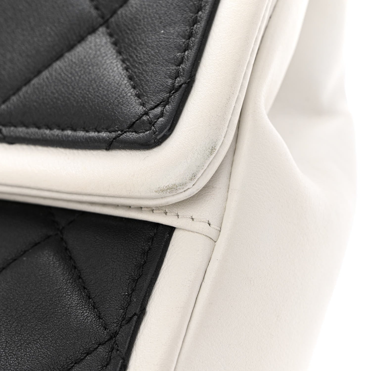 Chanel Calfskin Quilted Medium Graphic Flap Black White 11 of 13