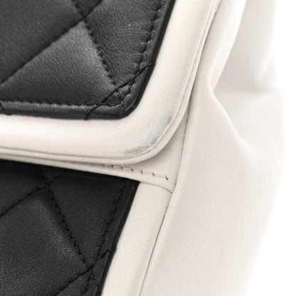 Chanel Calfskin Quilted Medium Graphic Flap Black White 11 of 13