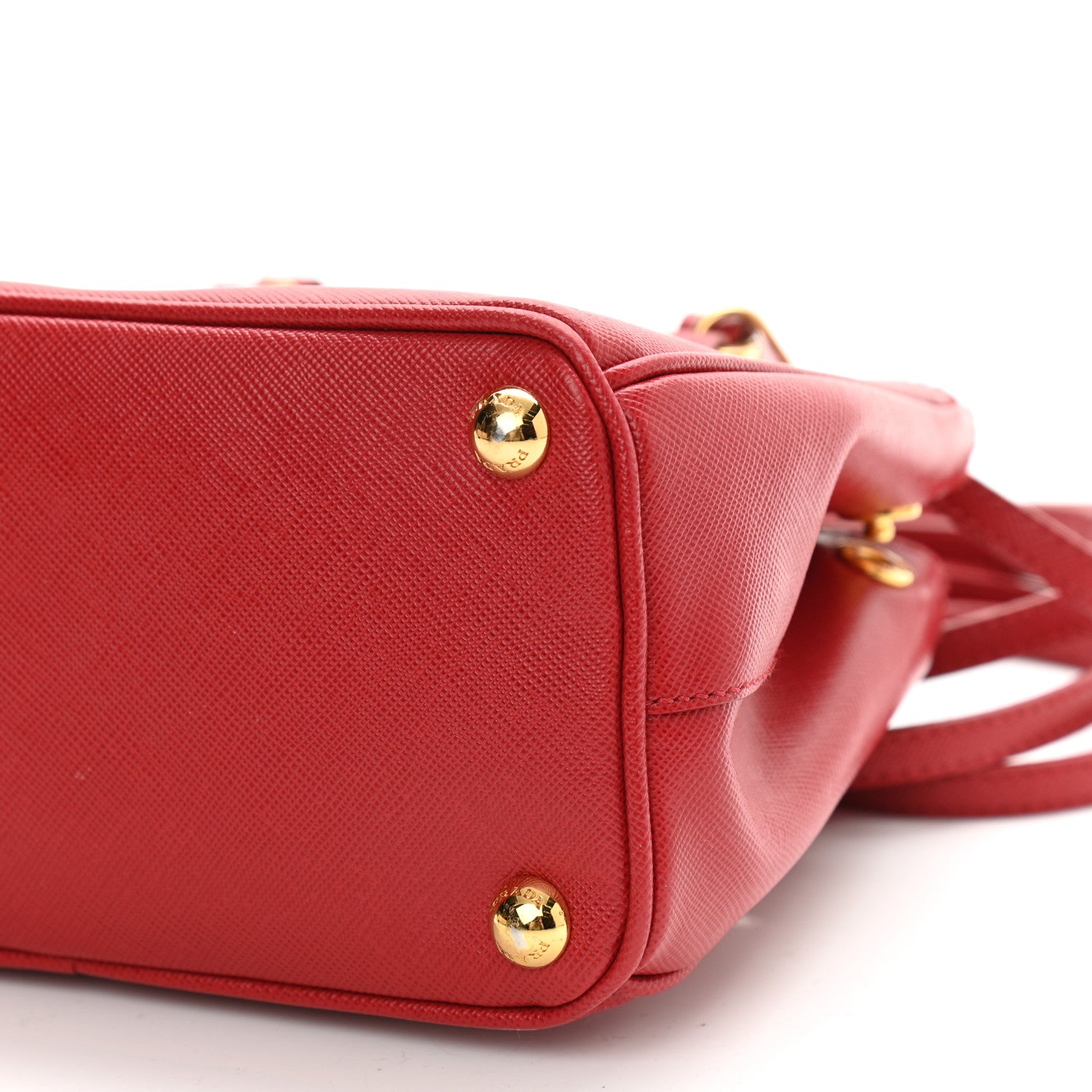 Prada Saffiano Lux Micro Galleria Double Zip Tote Fuoco 10 of 10