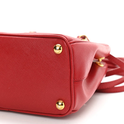 Prada Saffiano Lux Micro Galleria Double Zip Tote Fuoco 10 of 10
