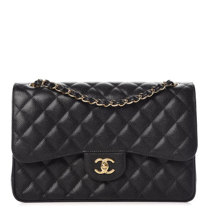 Chanel Caviar Quilted Jumbo Double Flap Black 1 of 12