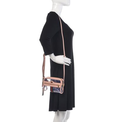 Gucci Vinyl Web Mini Ophidia Transparent Shoulder Bag Perfect Pink 2 of 10