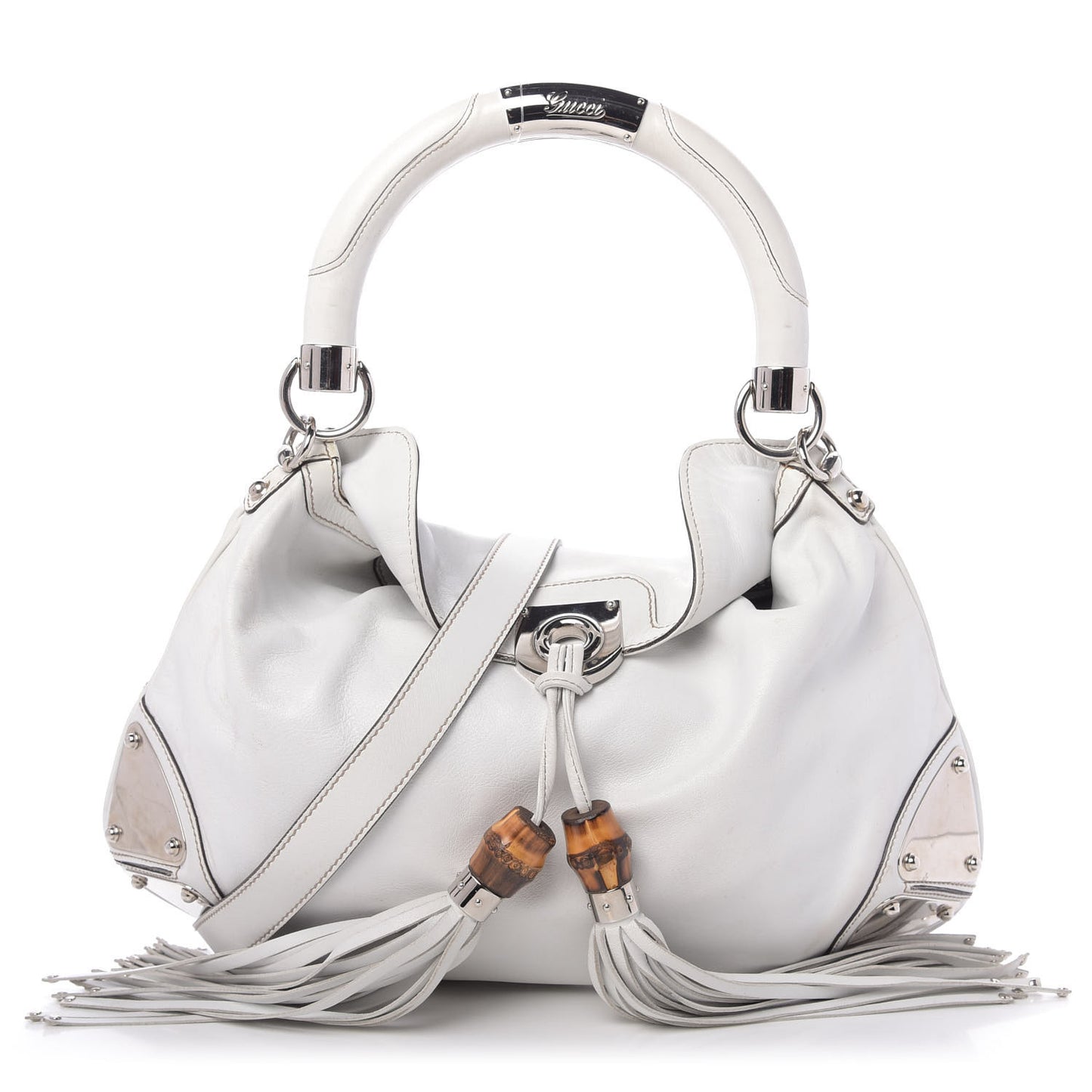 Calfskin Medium Indy Top Handle Hobo White