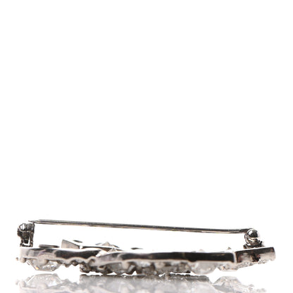 Chanel Crystal CC Brooch Silver 4 of 5