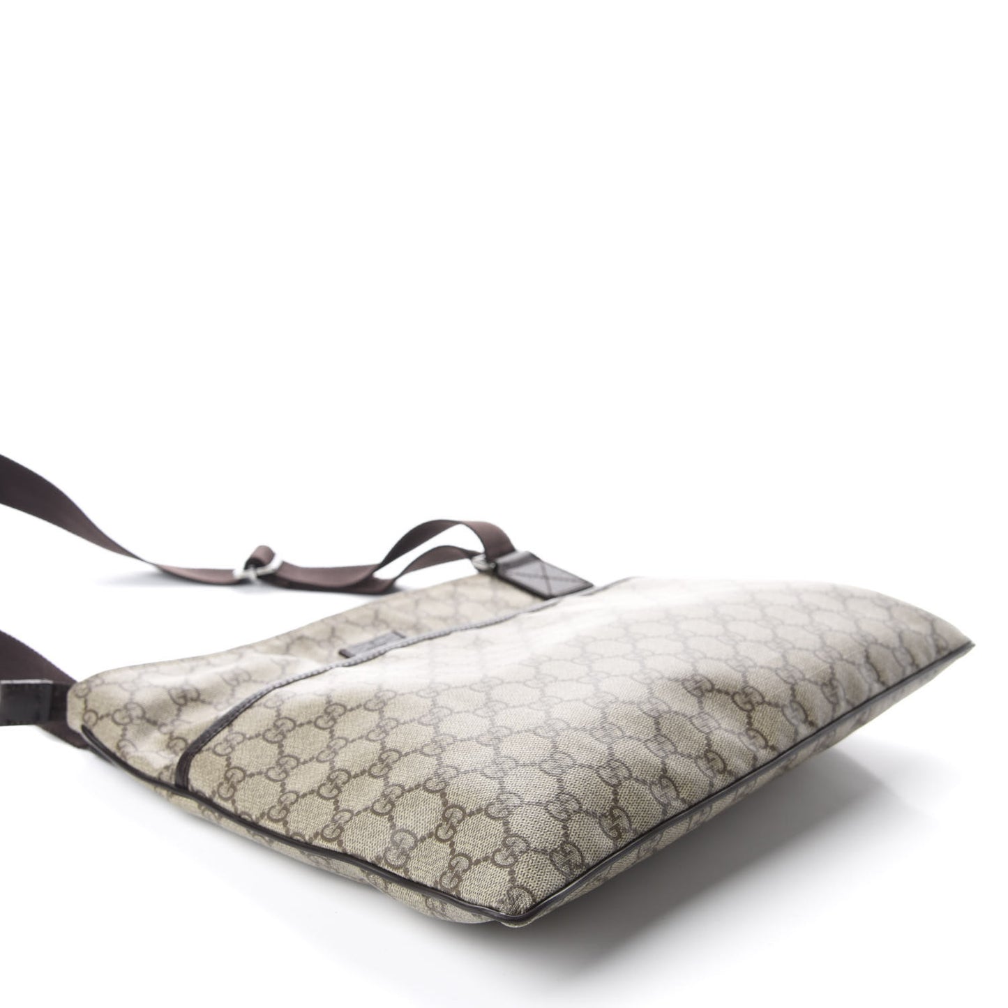 GG Plus Monogram Medium Flat Messenger Bag Dark Brown