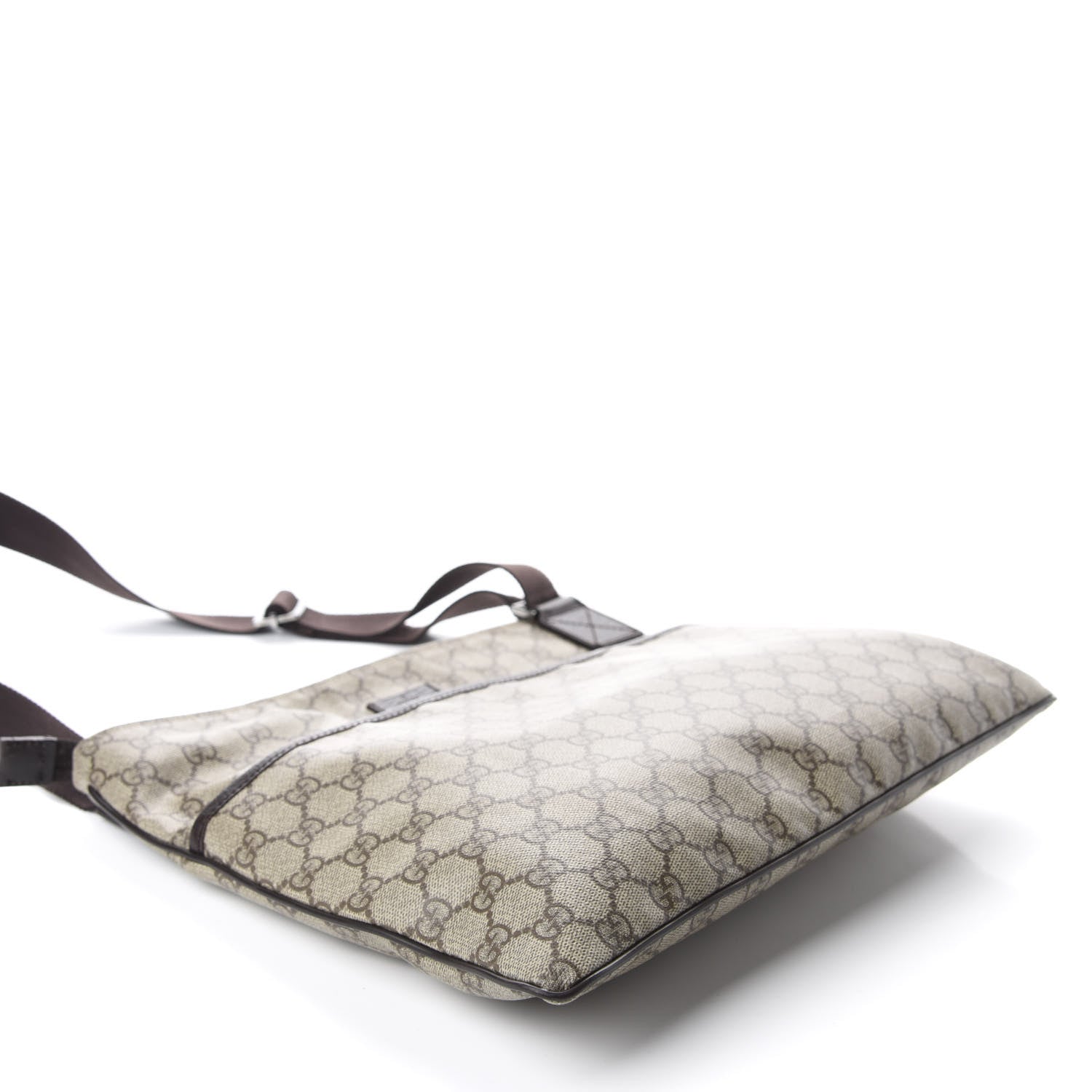 Gucci GG Plus Monogram Medium Flat Messenger Bag Dark Brown 4 of 13