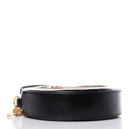 Gucci Suede Patent Web Mini Ophidia Round Shoulder Bag Nocciola Black 4 of 8