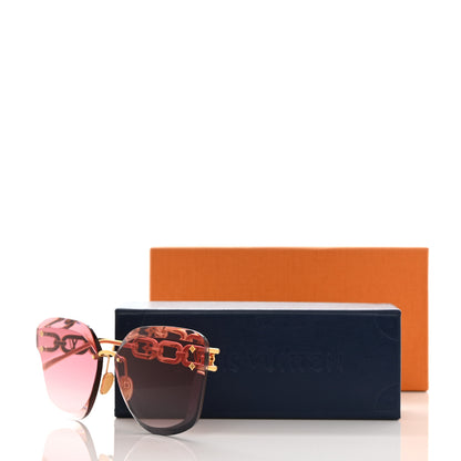 Louis Vuitton Metal Rimless LV Jewel Cat Eye Sunglasses Z1626U Pink Gold 8 of 8