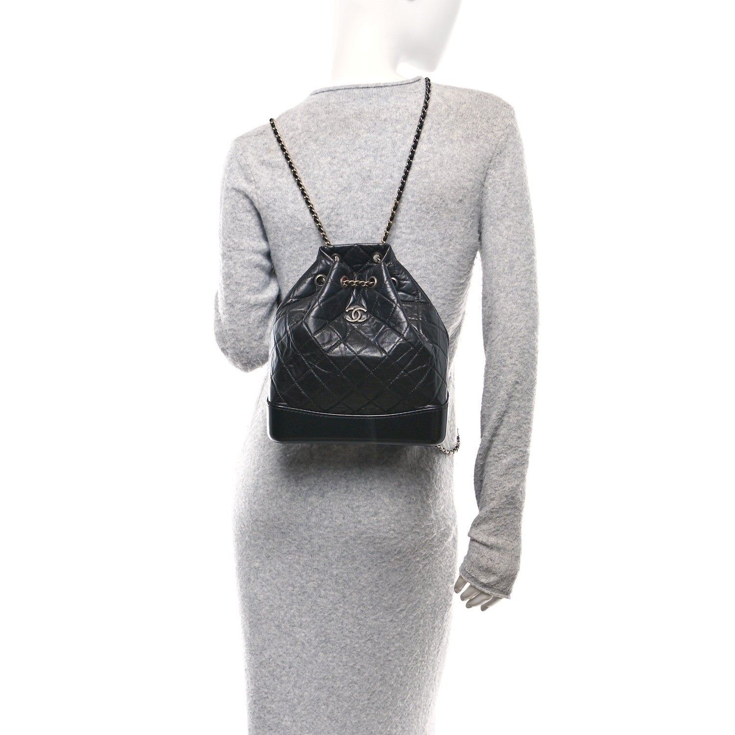 Chanel Aged Calfskin Quilted Small Gabrielle Backpack Black 2 of 10