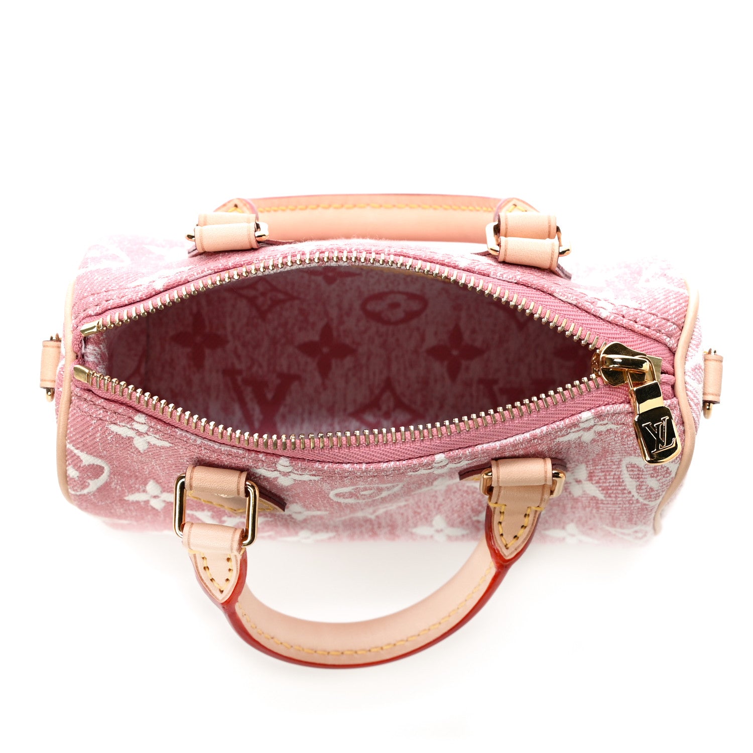 Louis Vuitton Monogram Jacquard Denim Nano Speedy Bandouliere Pink 5 of 11