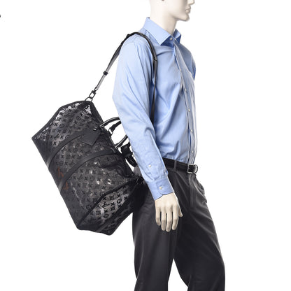 Louis Vuitton Monogram See Through Keepall Bandouliere 50 Black 2 of 13