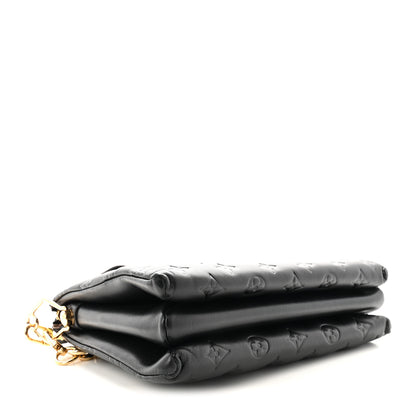 Louis Vuitton Lambskin Embossed Monogram Coussin PM Black 4 of 9