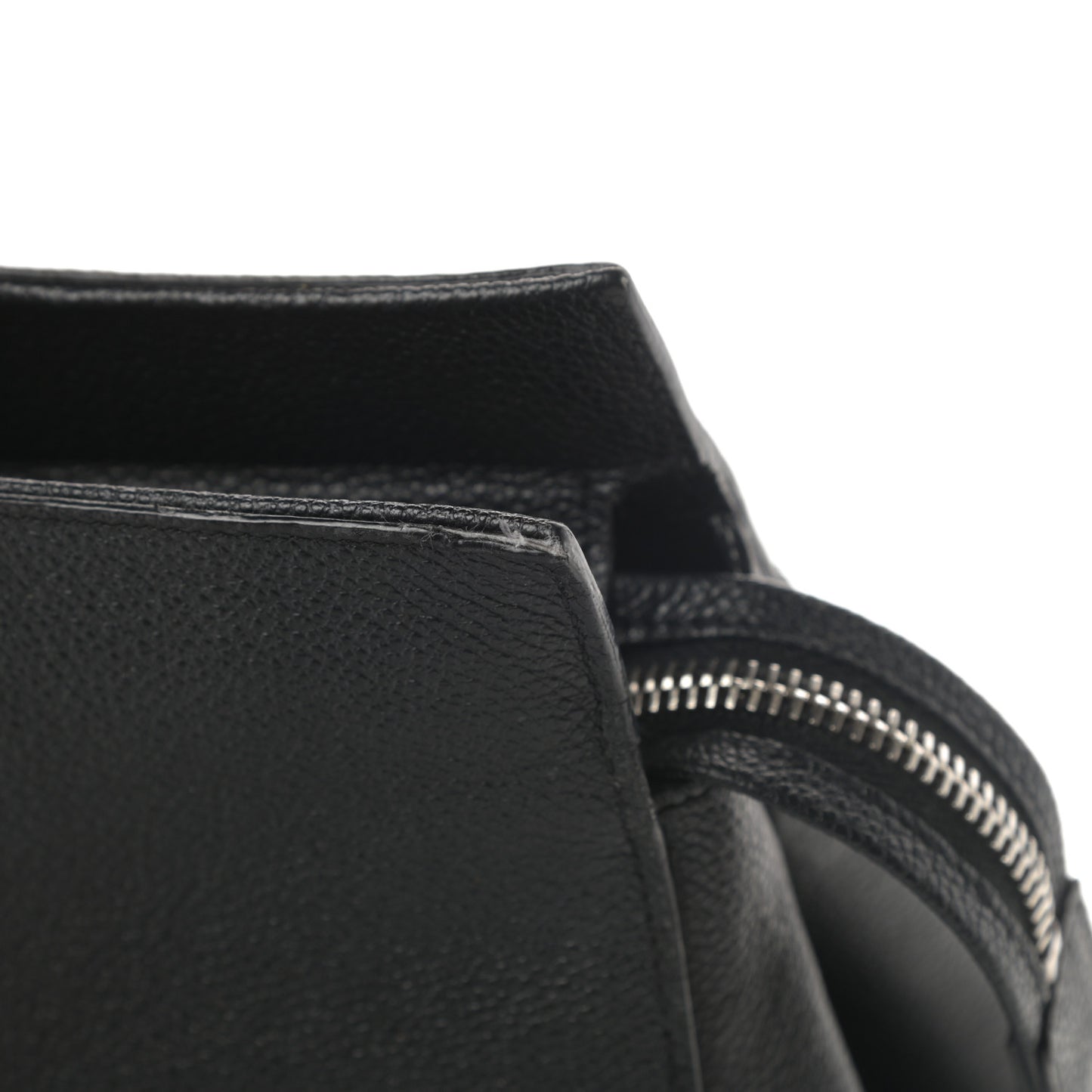 Grained Calfskin Medium Cabas Rive Gauche Black