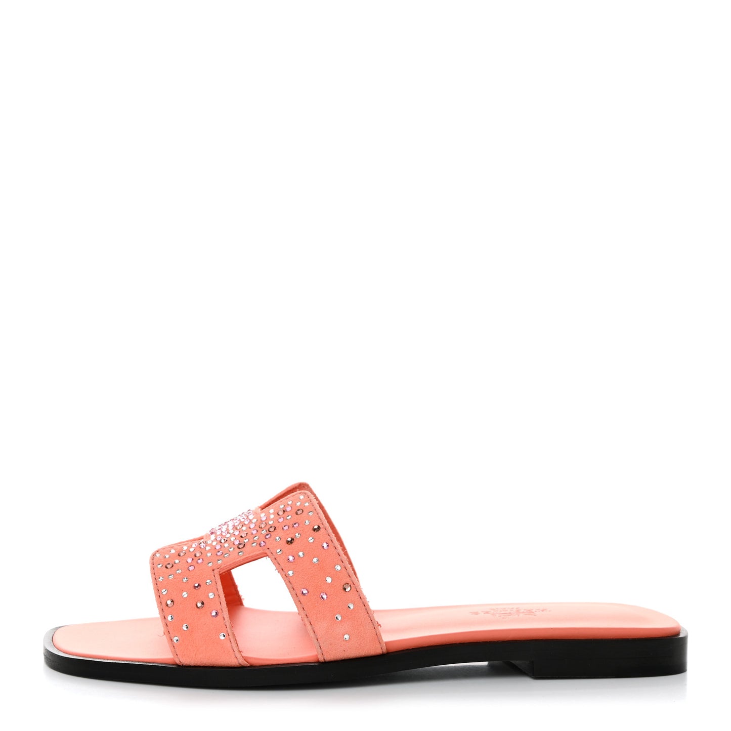 Suede Goatskin Crystal Oran Sandals 35 Orange Joey