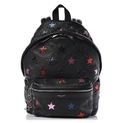Saint Laurent Lambskin Star Appliqué Mini City California Backpack Black 1 of 9
