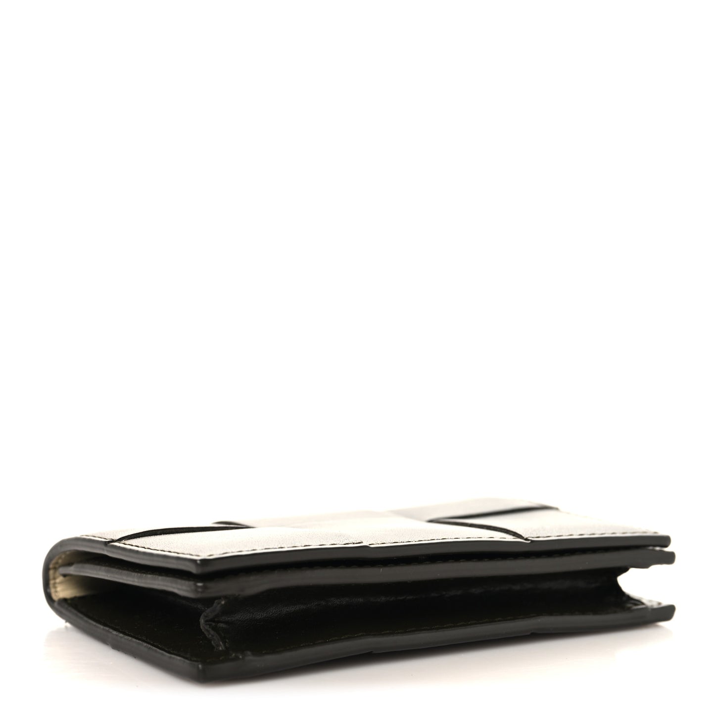 Nappa Maxi Intrecciato Card Holder Wallet Dark Taupe