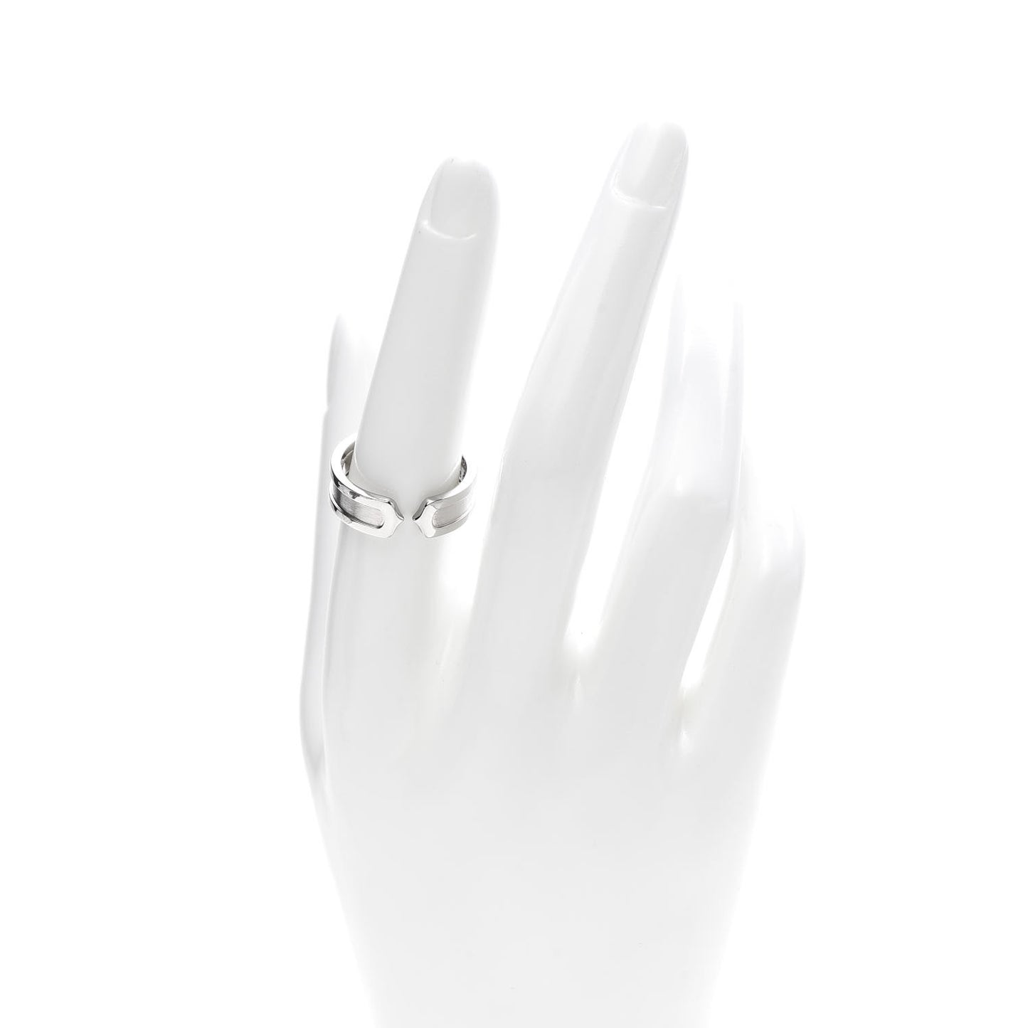 18K White Gold 6.5mm C De Ring 56 7.5