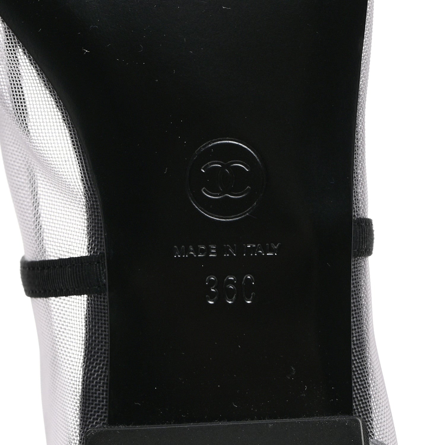 Chanel Mesh Grosgrain Camellia Mocassin Loafers 36 Grey Black 7 of 8