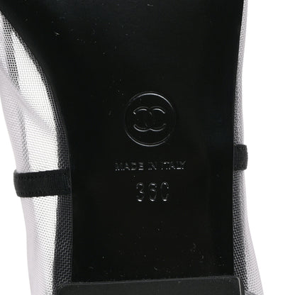 Chanel Mesh Grosgrain Camellia Mocassin Loafers 36 Grey Black 7 of 8