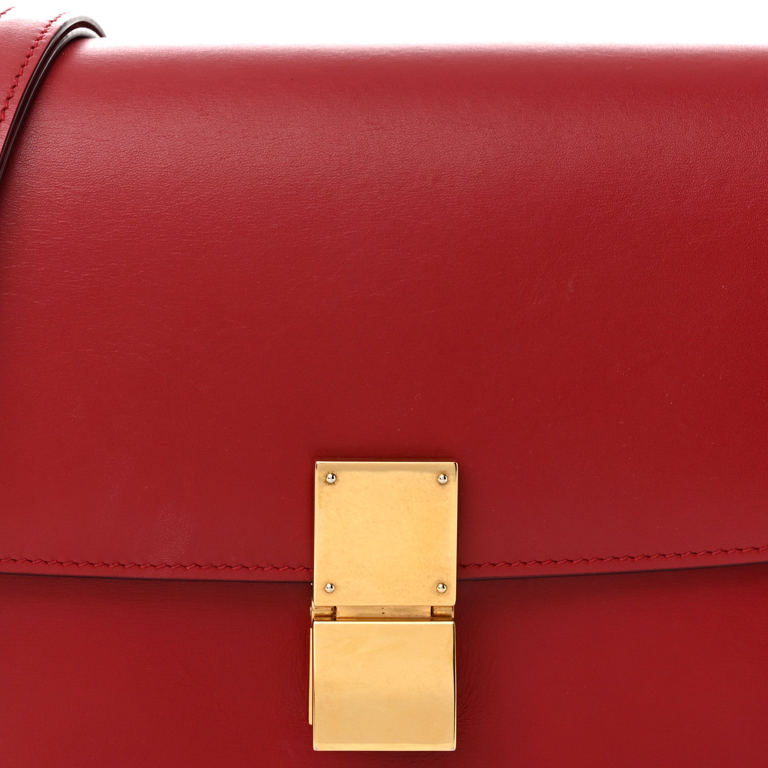 Celine Box Calfskin Medium Classic Box Flap Bag Red 9 of 11