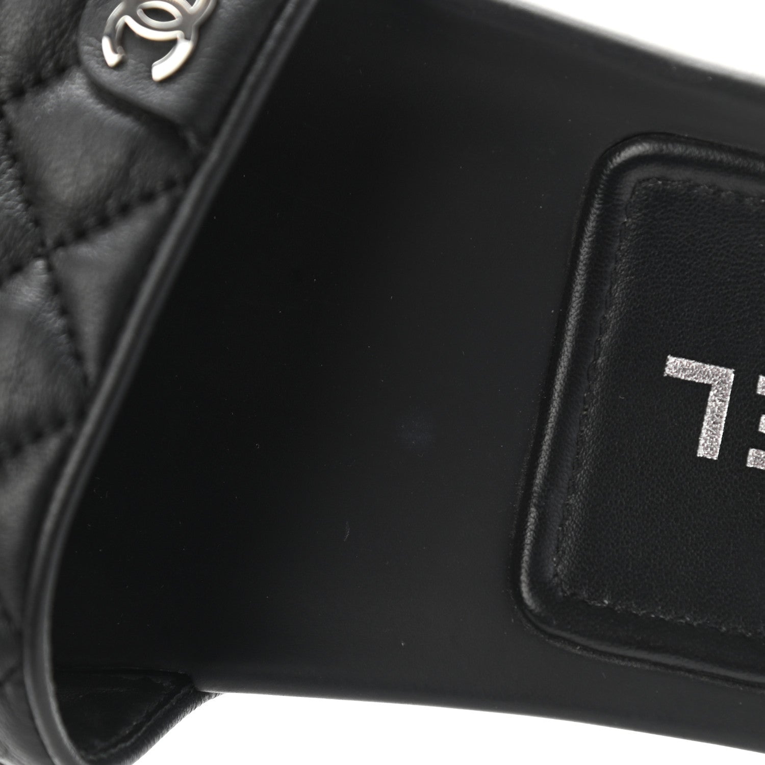 Chanel Lambskin Quilted CC Mules Sandals 38 Black 12 of 12
