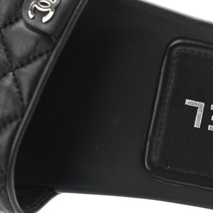 Chanel Lambskin Quilted CC Mules Sandals 38 Black 12 of 12