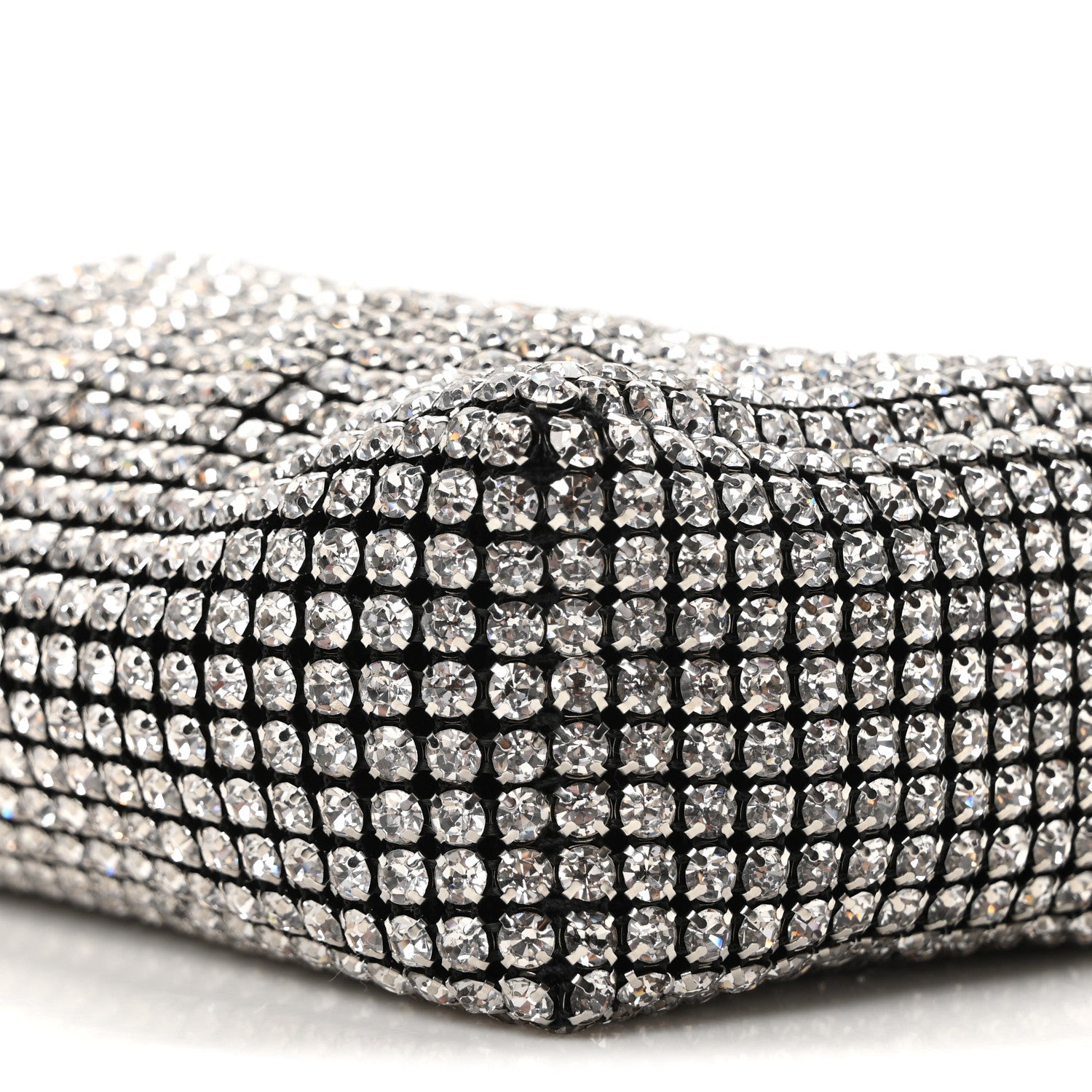 Alexander Wang Mesh Crystal Rhinestone Mini Heiress Pouch Silver 10 of 11