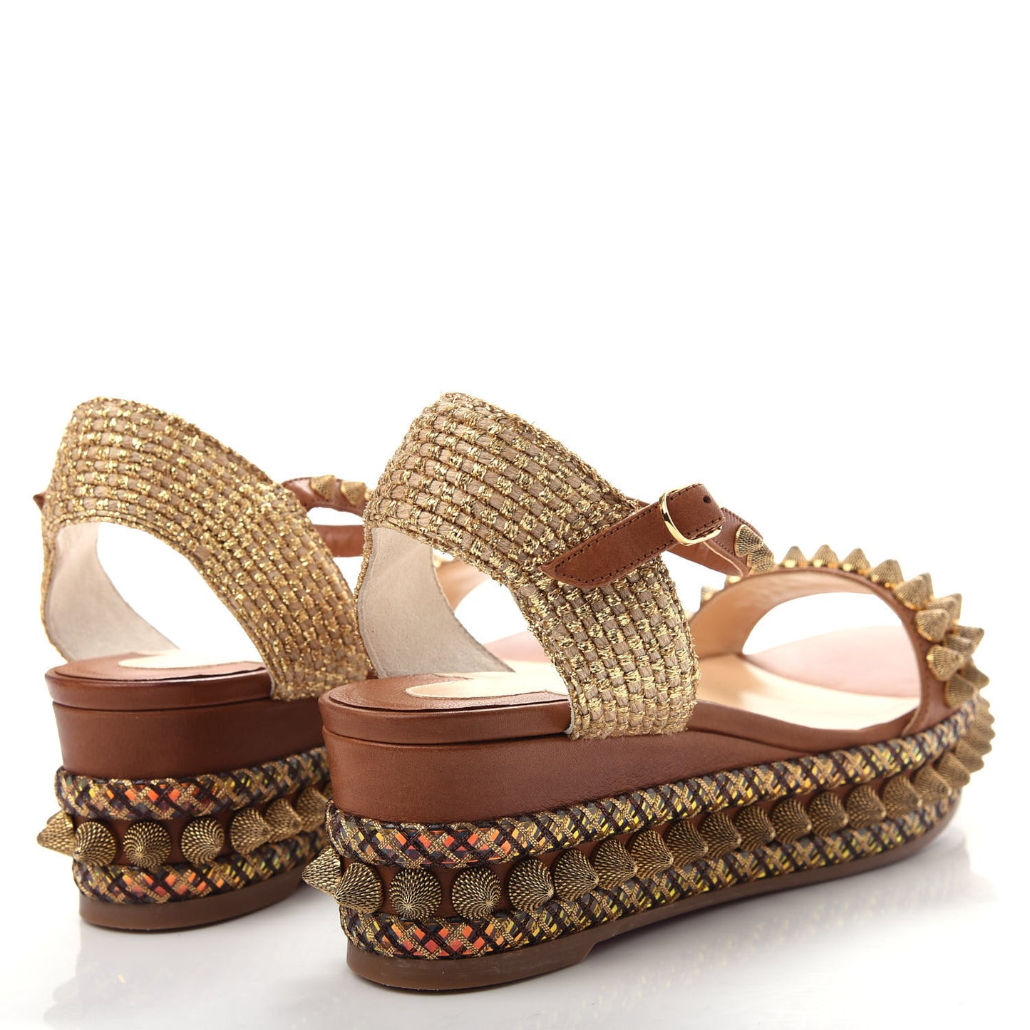 Calfskin Cordorella 60 Platform Sandals 37 Version Cuoio