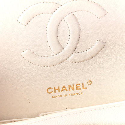Chanel Caviar Quilted Medium Double Flap White 7 of 12