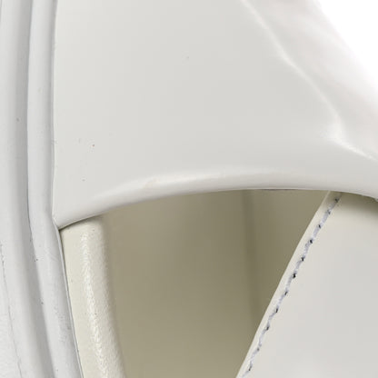 Prada Spazzolato Metal Triangle Logo Padded Monolith 55mm Slingback Sandals 38.5 White 11 of 12