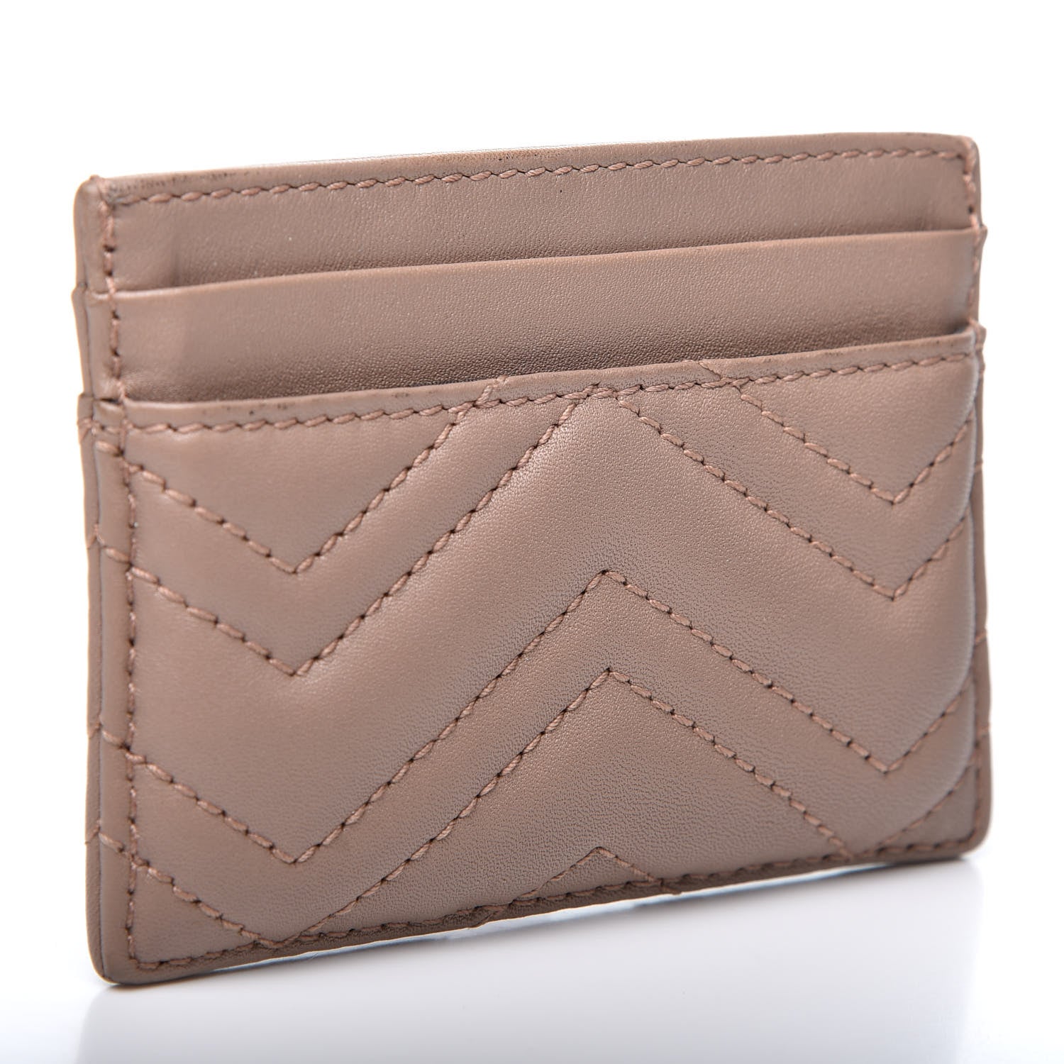 Gucci Calfskin Matelasse GG Marmont Card Holder Porcelain Rose 2 of 8
