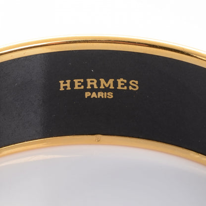 Hermes Enamel Printed Horse Wide Bracelet 65 Gold Plated 3 of 5