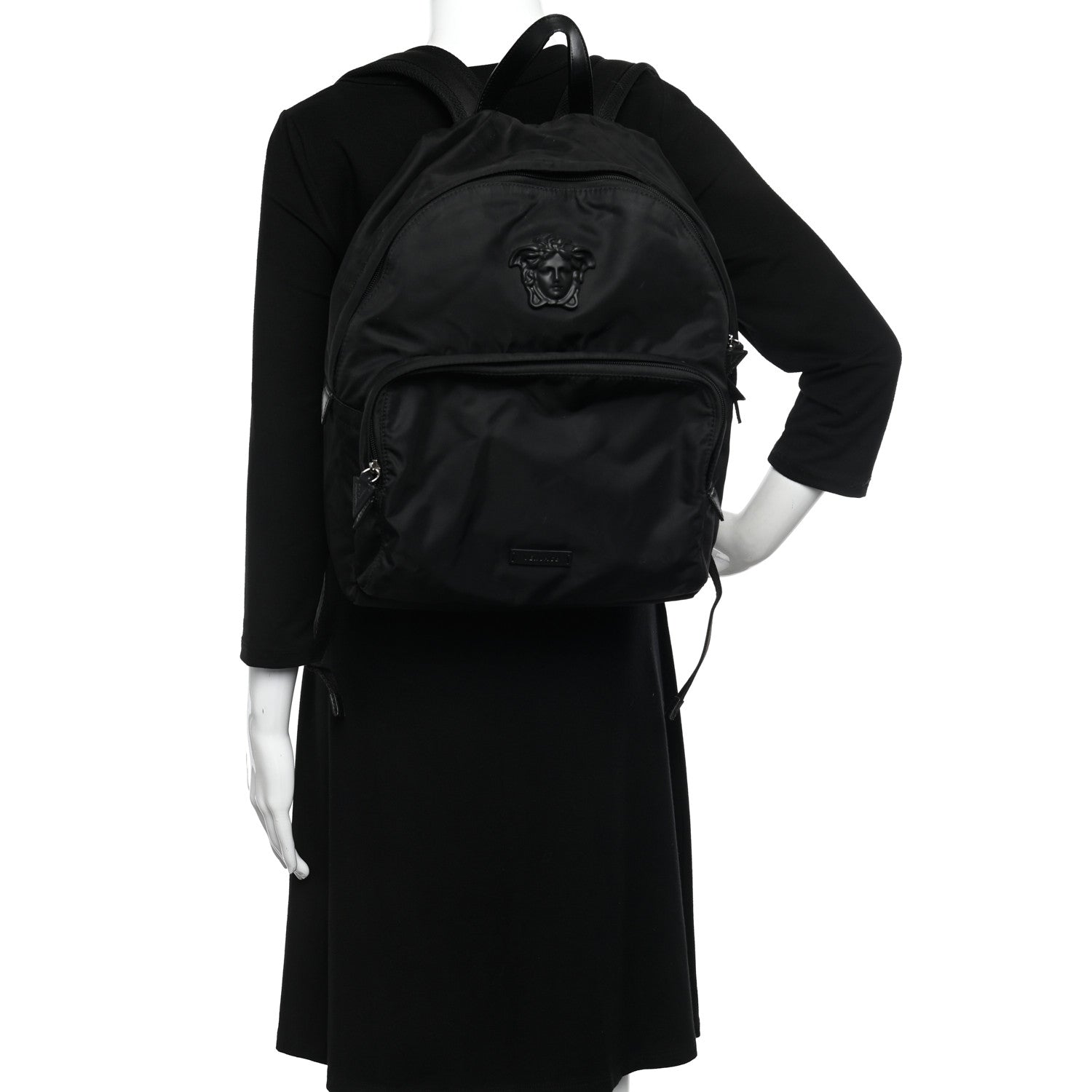 Versace Nylon La Medusa Backpack Black 2 of 16