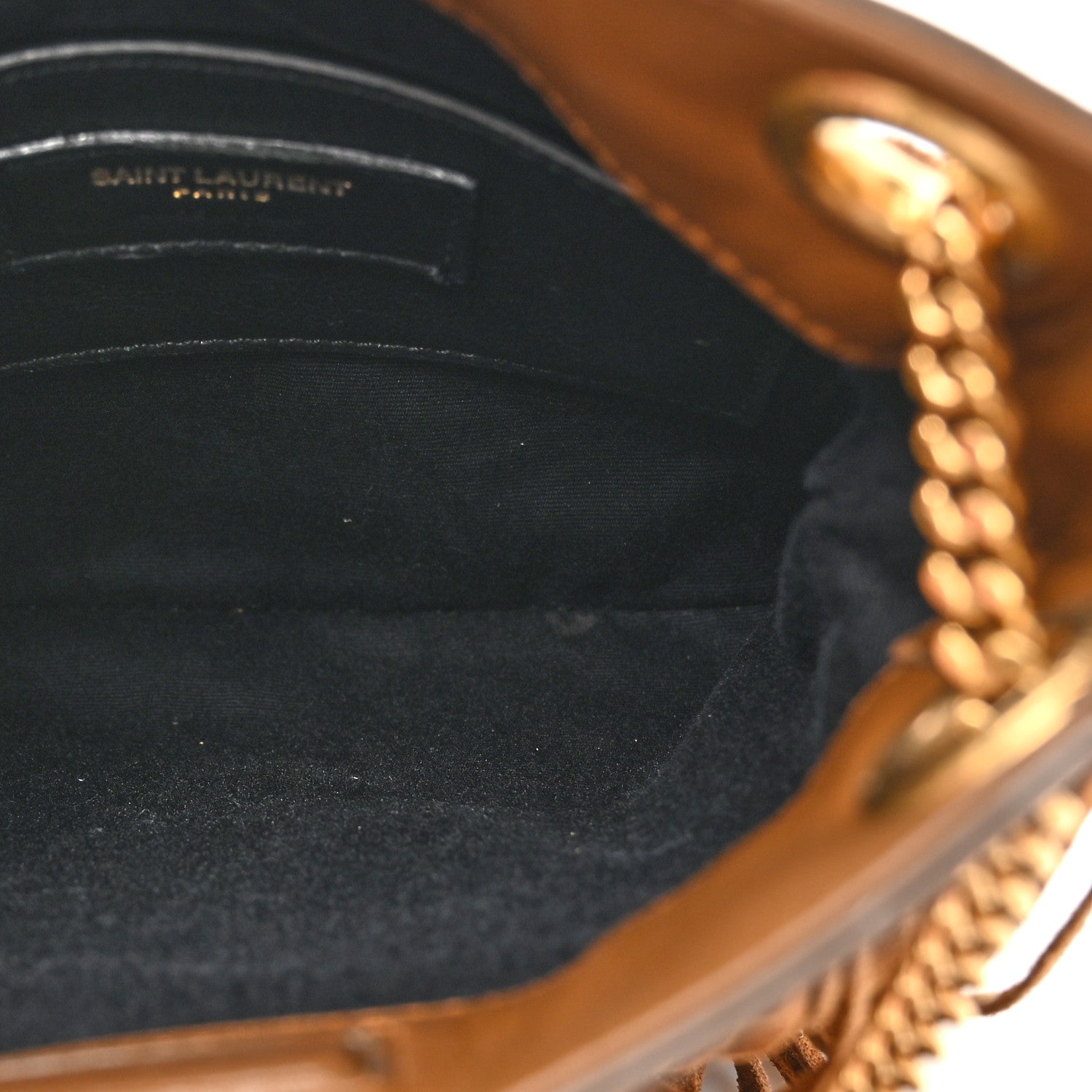 Saint Laurent Suede Calfskin Small Grace Fringed Hobo Bag Light Ocre 5 of 13