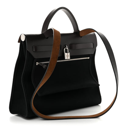 Hermes Toile Vache Hunter Herbag Zip 31 PM Ebene Black 4 of 12